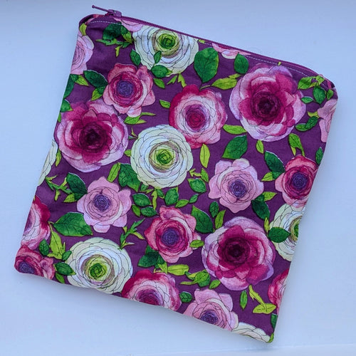 Roses on Purple Travel Wet Bag