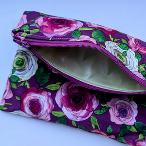 Roses on Purple Travel Wet Bag