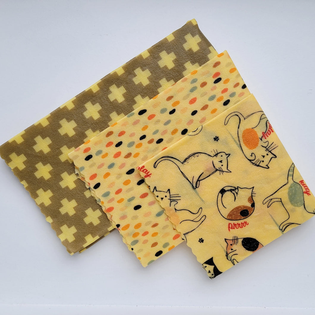 Kitty Beeswax Wrap 3 Pack