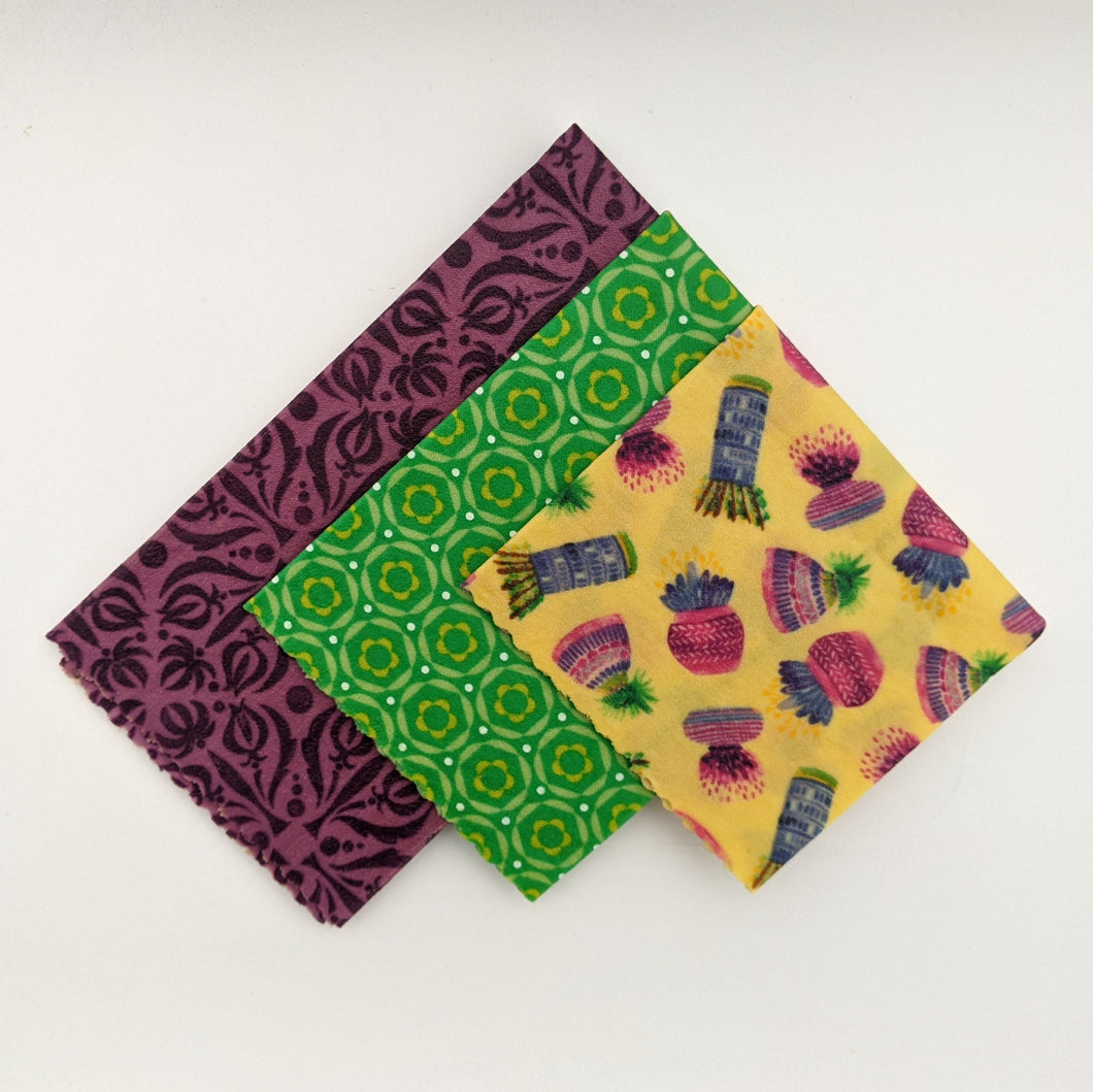 Potted Pretties Beeswax Wrap 3 Pack